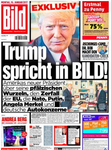 German Bild's interview with Trump changed the tone of European coverage