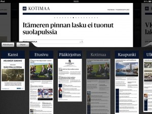 Screenshot of the Helsingin Sanomat 