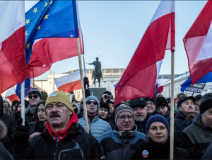 Anti-government protests in Warsaw last week / CC Flickr