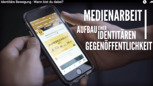 Mobile phone screen showing website of Germany's Identitarian Movement