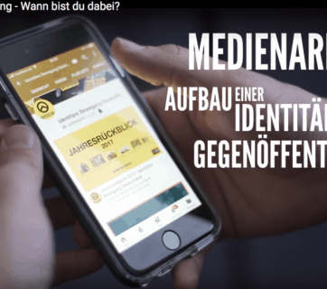 Mobile phone screen showing website of Germany's Identitarian Movement