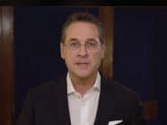 Heinz-Christian Strache making a video statement on his Facebook page