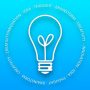 Light bulb encircled by words such as innovation, creativity, thought